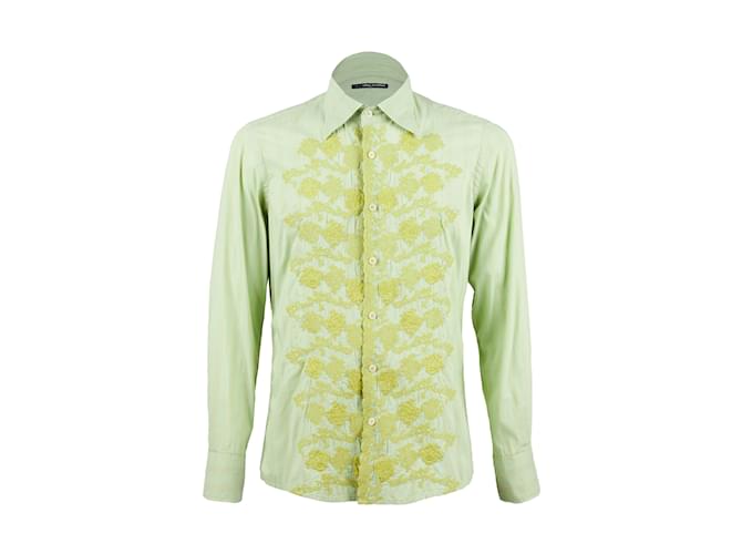 Daniele Alessandrini Embroidered Shirt Green  ref.1021304