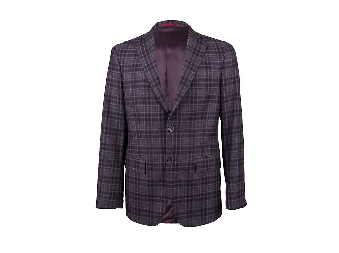 Autre Marque Boggi Plaid Wool Jacket Purple