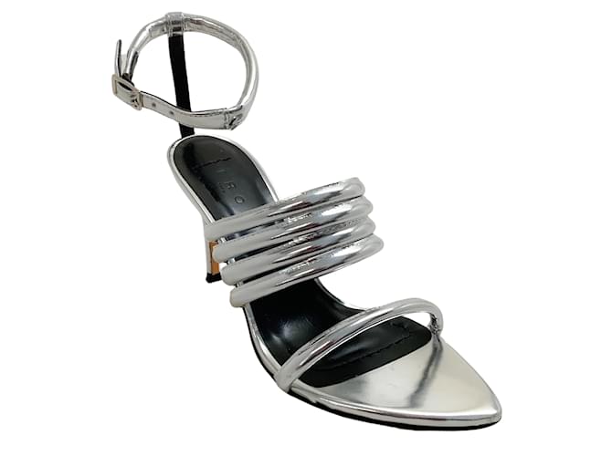 Sandales à lanières Calia argentées miroir Iro Cuir  ref.1021353