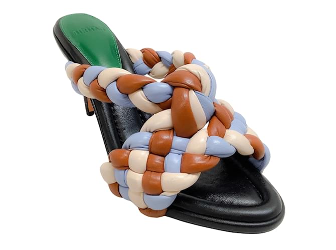 Alexandre Birman Eggshell / Caribbean Multi Carlotta Woven Sandals Multiple colors Leather  ref.1021363