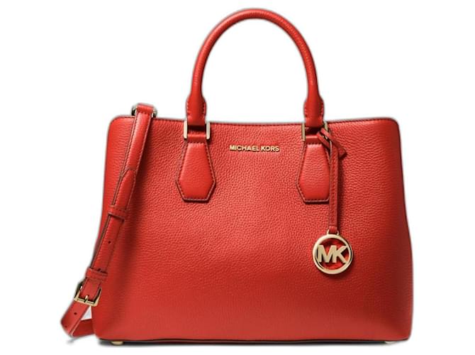 Michael Kors Camille large handbag in grained leather Red  ref.1021387