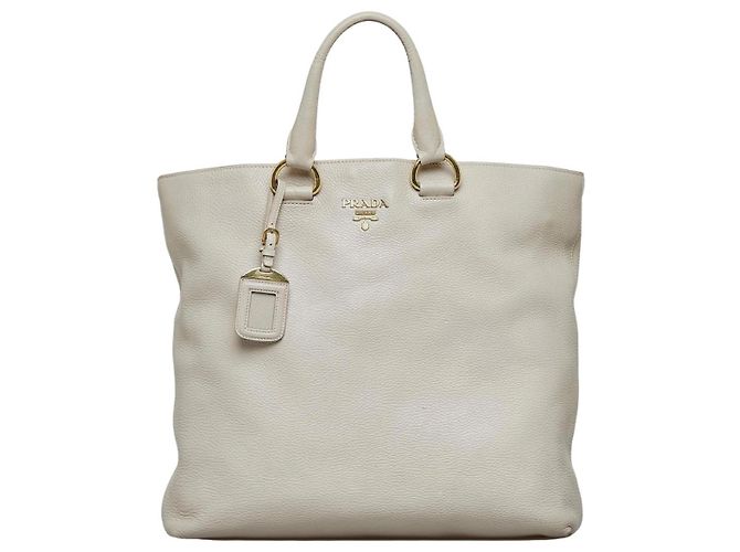 Prada Leather Handbag Eggshell