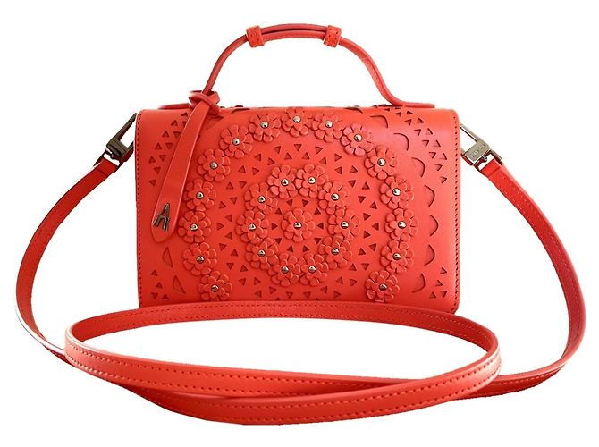Bolsa Alaïa WOC Vermelha de Pele de Cordeiro Vermelho