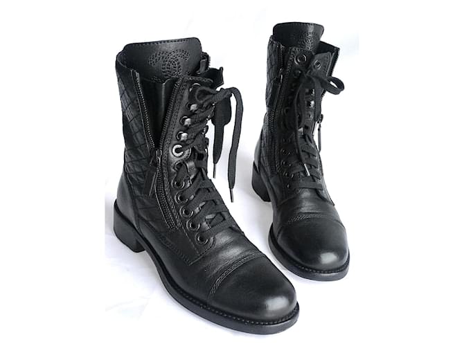 Lace Ups Chanel Lace-Up Boots with Dustbags Size 37 FR