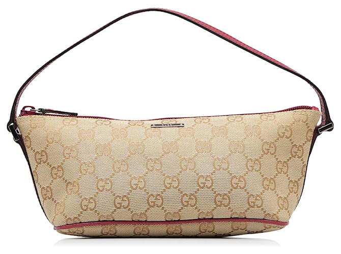 Pre-Owned Gucci Boat Pochette GG Canvas Brown 