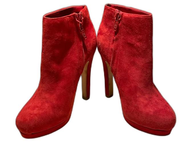 Ash Ankle Boots Red Suede  ref.1021845