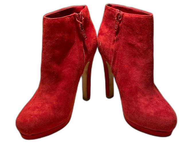 Ash Red Suede Ankle Boots Size 38