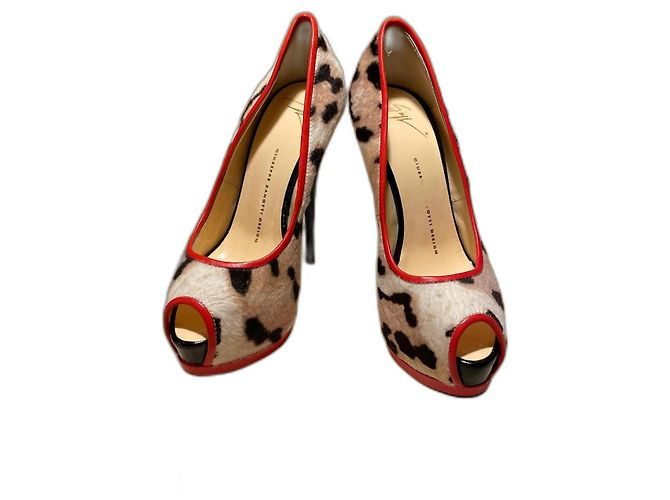 Décolleté Giuseppe Zanotti Leopardate Peep Toe 38.5 Stampa leopardo