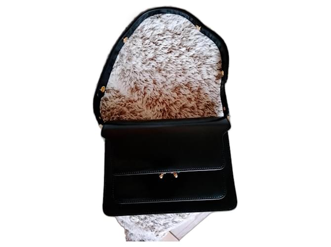 Marni Trunk Soft Medium Shoulder Bag in Black
