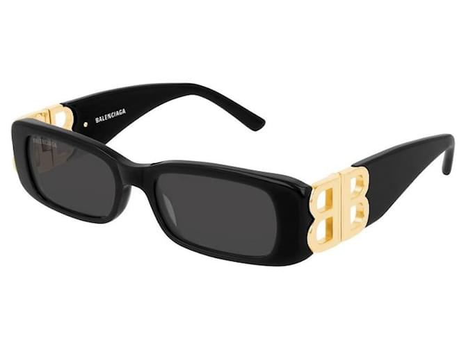 BALENCIAGA UNISEX BB SUNGLASSES0096S Black Gold hardware Metal Acetate  ref.1022276