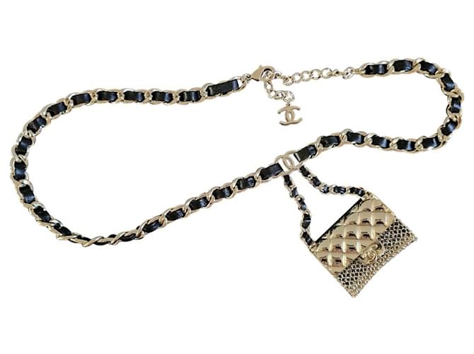Chanel Vintage Medallion CC Belt gold-tone &Leather,luxury Chanel
