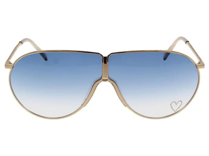 Stella Mc Cartney óculos de sol aviador loveheart Gold hardware Metal  ref.1022303