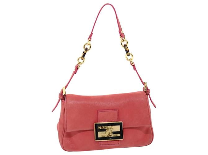 【FENDI】 pale pink leather mamma baguetta （関税送料込） FENDI Mamma Baguette Shoulder Bag Leather Pink Auth 49784