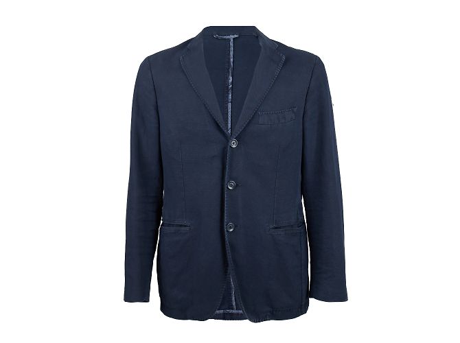 Autre Marque Blazer Altea in cotone e lino blu