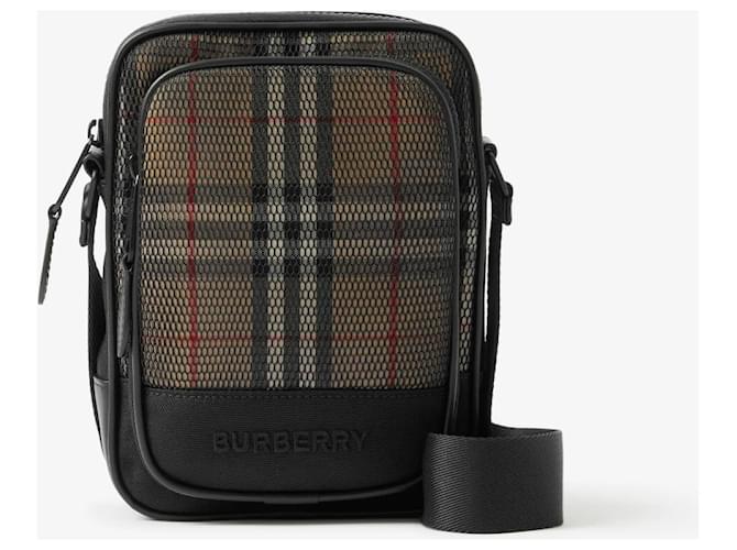 Burberry Freddie shoulder bag Black Beige Leather  ref.1022496