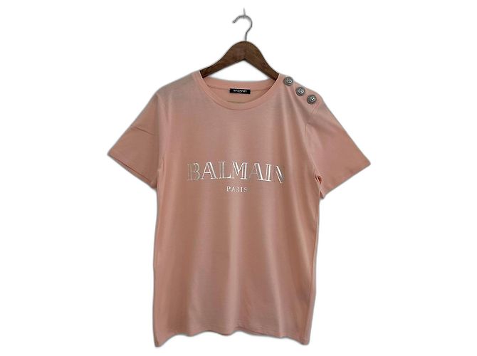 Top Balmain de algodón rosa talla 38