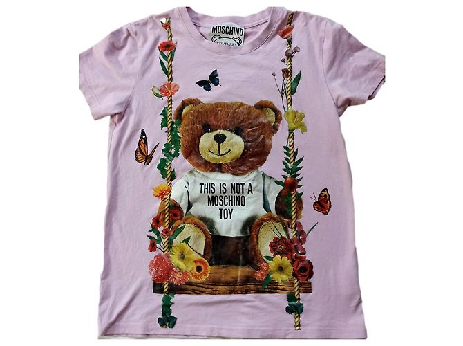 Camiseta Moschino de algodón rosa estampada
