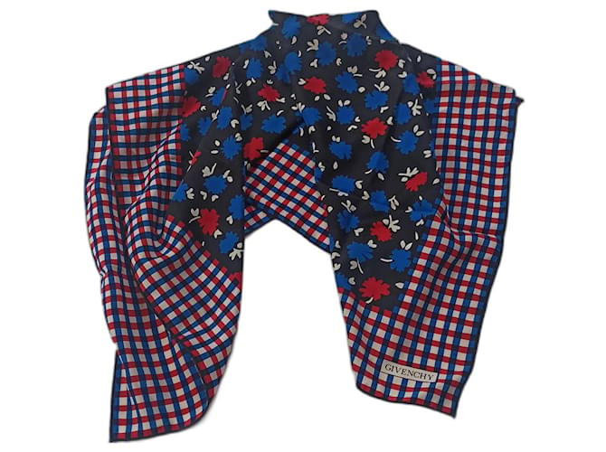 Givenchy Scarves Black Red Blue Beige Silk  ref.1022513