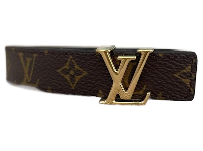 Initiales en cuir ceinture Louis Vuitton Marron taille 80 cm en