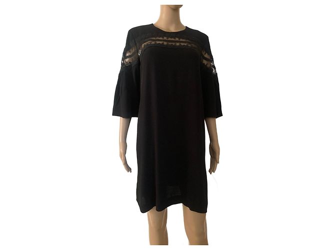 Sandro Kleid schwarz aus Viskose