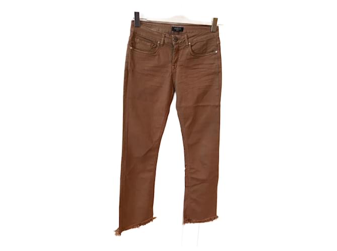 Autre Marque NON SIGNE / UNSIGNED  Jeans T.fr 36 Cotton - elasthane Camel  ref.1022728