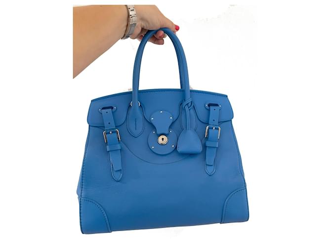Ralph Lauren Iconic Ricky Bag Blue Leather  ref.1022766