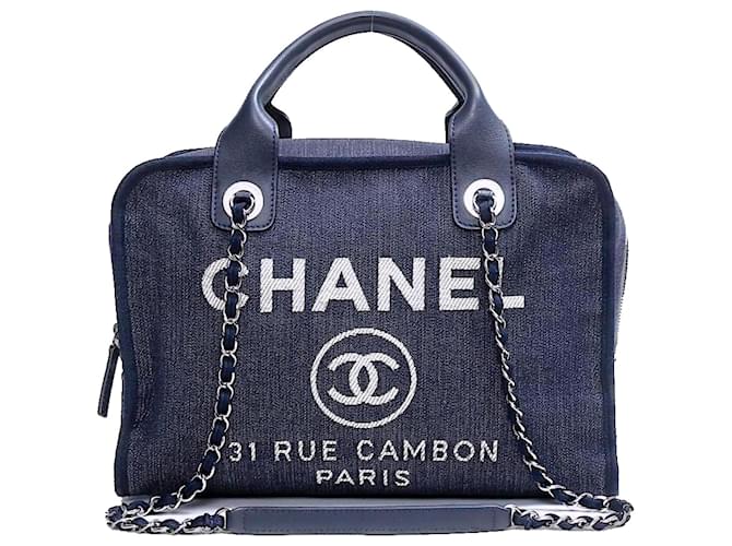 Chanel W/ carte Coton Jean Bleu  ref.1022779