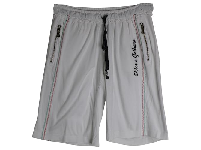 Dolce & Gabbana Shorts com cordão em algodão branco  ref.1023035