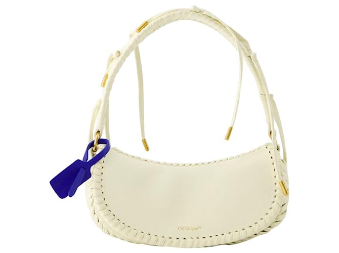 Edge Weaving Shoulder Bag - Off White - Leather - Beige Pony-style calfskin  ref.1023053