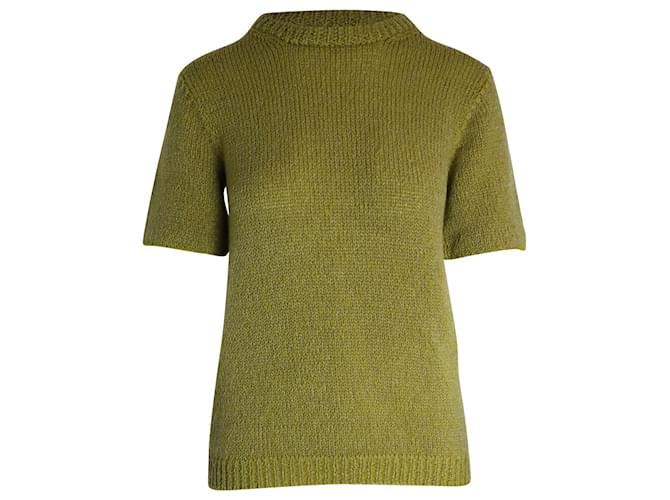 Top Prada in maglia in cashmere verde oliva Lana  ref.1023100