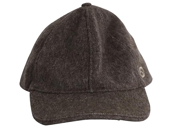 Cappello da baseball Gucci in lana marrone  ref.1023150