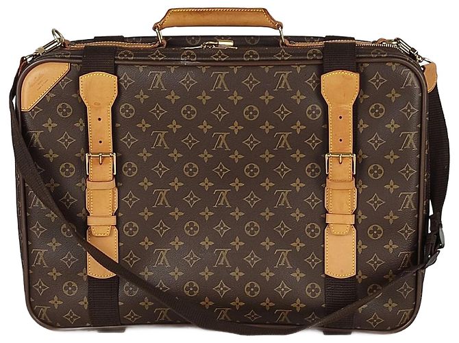 Valigia Satellite Louis Vuitton 50 monogramma con tracolla Marrone