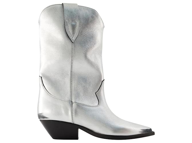 Duerto Boots - Isabel Marant - Leather - Silver Metallic  ref.1023262