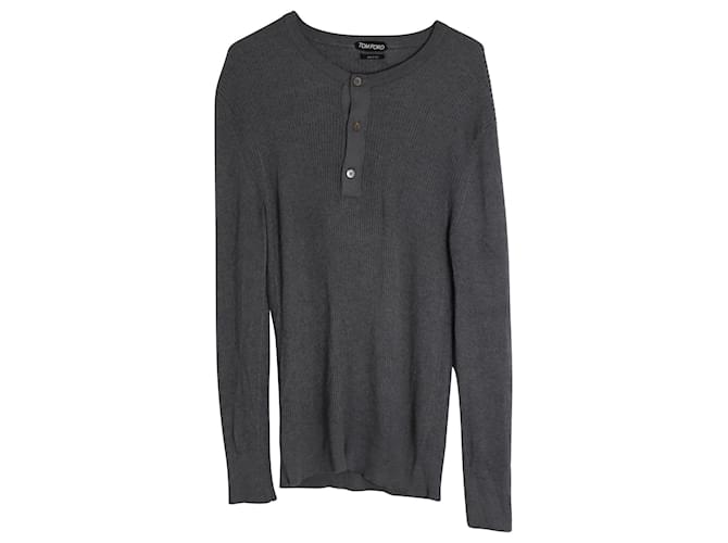 Tom Ford Long Sleeve T-Shirt in Grey Rayon Cellulose fibre  ref.1023351