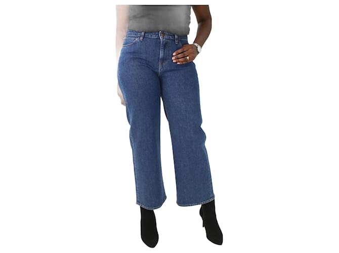 Autre Marque Blue mid-rise cropped flare jeans - size UK 14 Cotton  ref.1023383