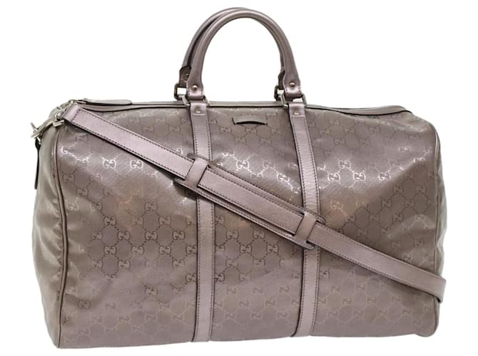 GUCCI GG Implement Canvas Boston Bag Coated Canvas 2way Gray 216484 auth 49332 Grey Cloth  ref.1023690