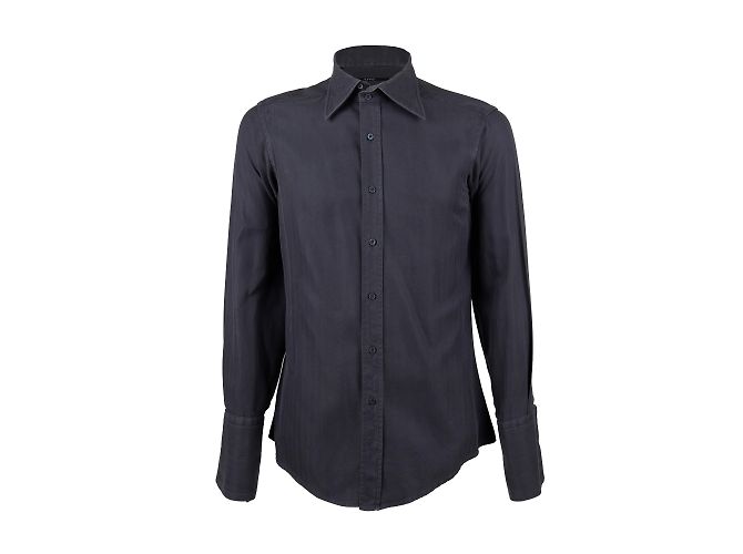 Camisa Gucci de algodón gris con patrón de espiga