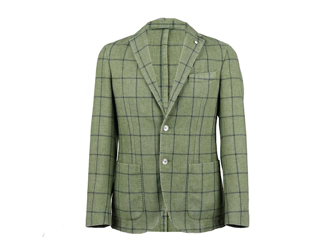 Autre Marque l.b.M. 1911 Checkered Slim Fit Jacket Green  ref.1023748