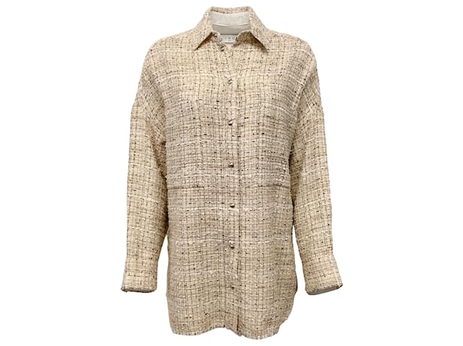 Camisa Watali de tweed beige Iro Algodón  ref.1023773