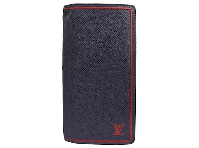 Louis Vuitton Portefeuille Brazza Azul marino Cuero  ref.1023813