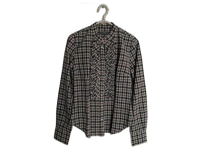 Camisa Alexander McQueen xadrez de manga longa algodão 42 IT Multicor