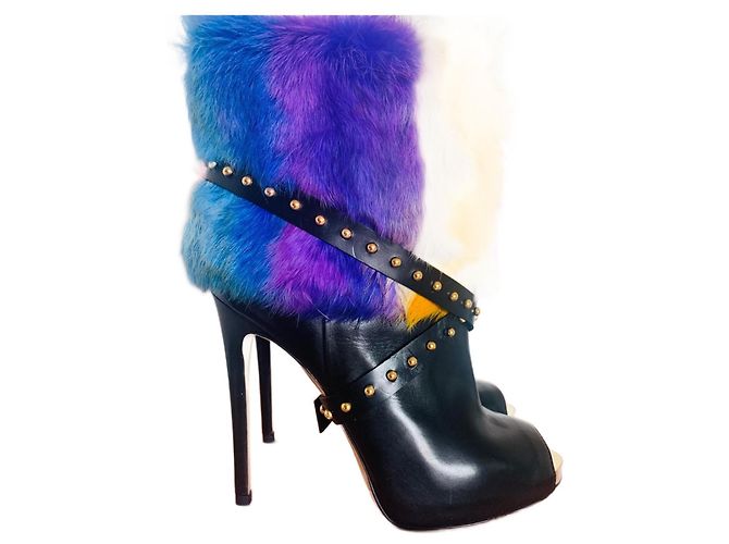 Autre Marque Francesco Sacco bottines fourrure 39 Noir