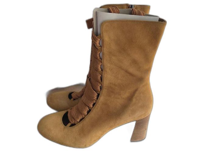 Chloé botas Camello Cuero