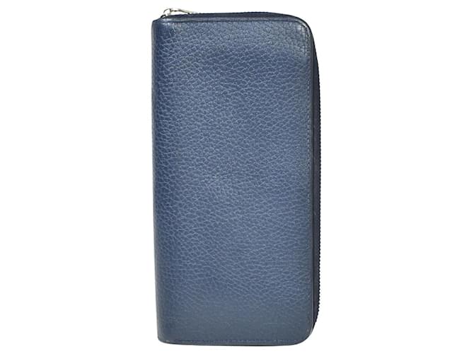 Louis Vuitton Zippy Wallet Cuir Bleu Marine  ref.1023957