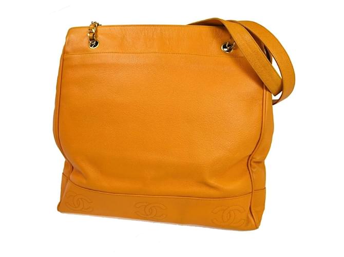 Chanel Triple coco Orange Leather  ref.1023965