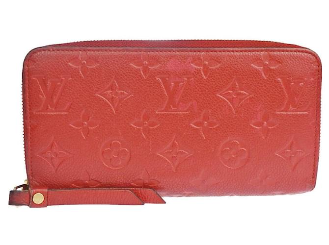 Louis Vuitton Zippy Wallet Cuir Rouge  ref.1023968