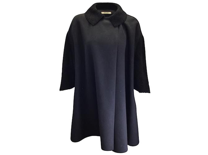 Cappotto in lana con finiture in shearling nero Bally  ref.1024030