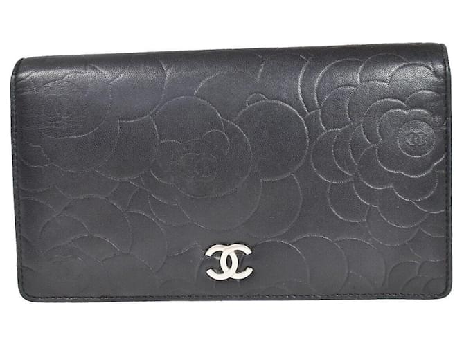Classique Chanel Camelia Cuir Noir  ref.1024085
