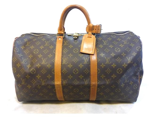 Louis Vuitton Keepall 50 monogram - VI862 Cuir Marron  ref.1024148