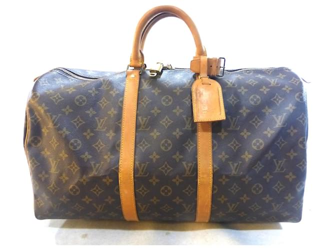 Louis Vuitton keepall 50 Monogram - MB8903 Brown Leather  ref.1024149
